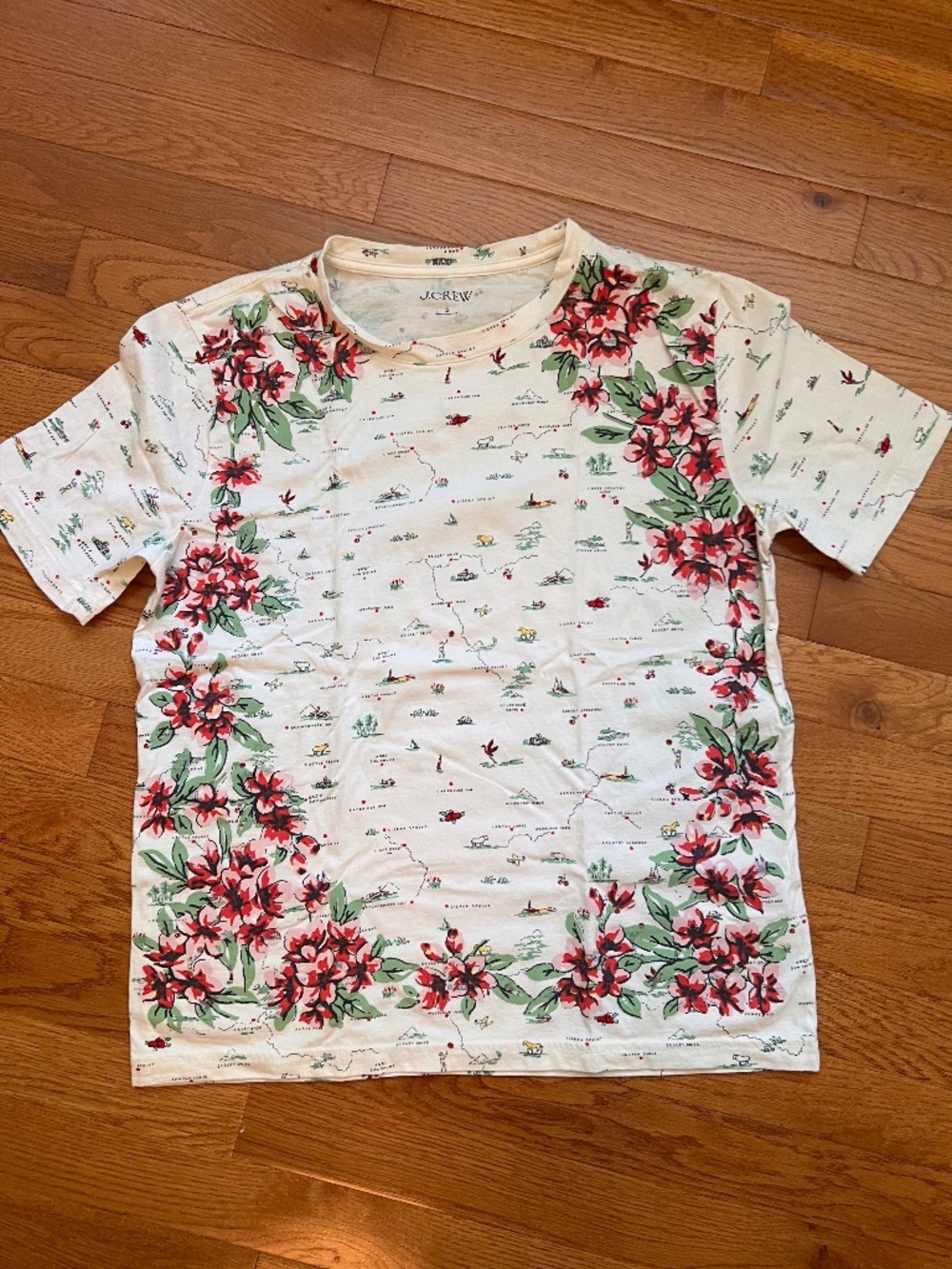 J. Crew Map Print T-shirt Like New